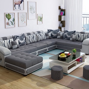 Buena calidad de lujo <span class=keywords><strong>Sofal</strong></span> en forma de conjunto de sofá de madera conjunto de diseños sofás de esquina para sala - Product Image 2