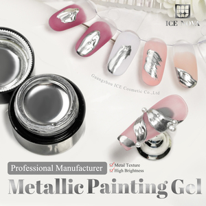 Gel de Pintura Metálica para Uñas, Color Plateado <span class=keywords><strong>Espejo</strong></span>, Precio de Fábrica, Gel de Uñas de Alta Densidad, Gel de Pintura Metálica para Dibujo - Product Image 2