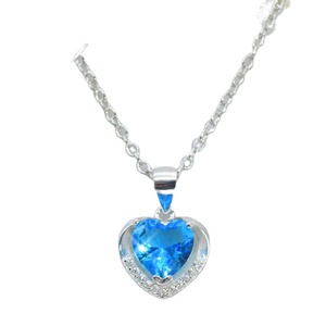 Pendentif minimaliste en argent sterling 925 Titanic le coeur de l'océan bleu océan petit coeur en or, colliers ras du cou femmes - Product Image 1