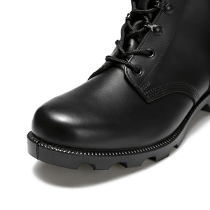 Botas tácticas de media pantorrilla negras duraderas, botas de cuero de vaca, <span class=keywords><strong>zapatos</strong></span> con cordones y gancho de encaje, <span class=keywords><strong>zapatos</strong></span> de entrenamiento táctico, botas de escalada - Product Image 2