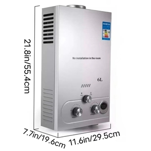 <span class=keywords><strong>Calentador</strong></span> de <span class=keywords><strong>Agua</strong></span> Instantáneo de <span class=keywords><strong>Gas</strong></span> de Acero Inoxidable con Pantalla Digital de 18L para <span class=keywords><strong>Gas</strong></span> Natural, Propano, <span class=keywords><strong>Butano</strong></span>, GNL, GLP con Control de Temperatura - Product Image 2