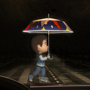 Cadre en fibre <span class=keywords><strong>de</strong></span> verre coupe-vent personnalisé <span class=keywords><strong>Parapluie</strong></span> pour enfants <span class=keywords><strong>de</strong></span> petite taille avec impression mignonne - Product Image 5