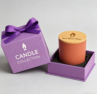 Boîtes rigides personnalisées de luxe pour pots de bougies avec couvercle et finition mate, emballage personnalisé avec logo haut de gamme pour cadeaux de bougies parfumées
