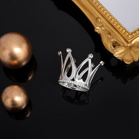 Mini-Kronen-Kuchenaufsatz Kristall-Kopfschmuck Tiara Strass Gold-Krone Kuchendekoration für Hochzeit Geburtstag Kronen-Aufsatz für Kuchen