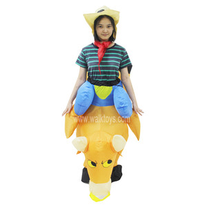 Costume gonflable de cow-boy Rider, déguisement pour enfants et adultes, pour Halloween, carnaval, licorne, dinosaure, canard et abeille, coq Cosplay, 1 pièce - Product Image 2