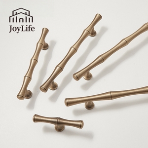 Brass Bamboo Shape Wardrobe Door Handles American Modern Minimalist Luxury <strong>Gold</strong> <strong>Drawer</strong> <strong>Pulls</strong> for Cabinet and Wine Cellar - Product Image 1