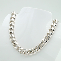 Chaîne en argent sterling 925, grande chaîne de mode, maille gourmette plate 10 mm, chaîne cubaine Miami en rouleau pour homme, cadeau de mariage, fabrication de bijoux
