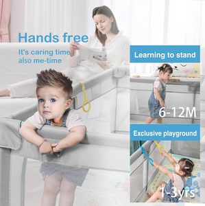 Parcs de jeu pour bébés et tout-petits, sans interstice, anti-escalade, pour le plaisir en intérieur, barrière de sécurité pour bébé - Product Image 4