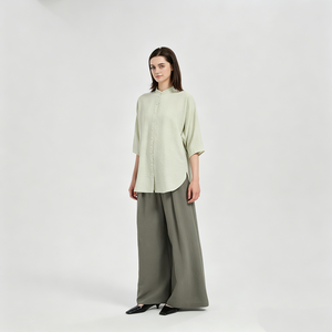 <span class=keywords><strong>เสื้อ</strong></span>ผู้หญิงสไตล์<span class=keywords><strong>ญี่ปุ่น</strong></span>คุณภาพสูง ผ้าไหมผสม คอตั้ง เหมาะสำหรับใส่ทำงาน ไอเท็มสำคัญ - Product Image 4