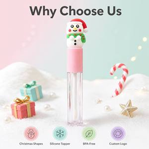 ISMAN Tubes de brillant à lèvres vides de 3 ml, série Noël, motifs Père Noël, Bonhomme de neige, Renne, contenants pour rouge à lèvres liquide, emballage cosmétique de fêtes - Product Image 3