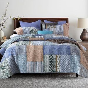Floral Patchwork <span class=keywords><strong>Turquoise</strong></span> 3 pièces <span class=keywords><strong>couvre</strong></span>-<span class=keywords><strong>lit</strong></span> ensemble imprimé ensembles de couette literie réversible ensembles de <span class=keywords><strong>couvre</strong></span>-<span class=keywords><strong>lit</strong></span> avec taies d'oreiller pour la maison - Product Image 6