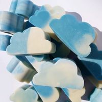 Savon blanchissant à base de plantes, naturel, fait main, taille standard, en forme de nuage, pour enfants, sans cruauté, avec étiquette privée personnalisée