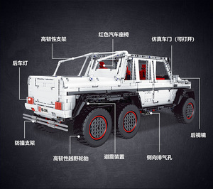 Mould <span class=keywords><strong>King</strong></span> Technicals 13061S G700 RC <span class=keywords><strong>voiture</strong></span> électrique tout-terrain APP télécommande MOC 6x6 SUV camion modèle blocs de construction Se <span class=keywords><strong>voiture</strong></span> - Product Image 4