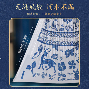 Blue And White Porcelain Print Drawstring Garbage Bags Xl Extra Thick For Home Kitchen Dormitory - Product Image 4