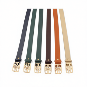 Cinturón de Cuero PU para Mujer con Hebilla Cuadrada Metálica de 3.2cm de Ancho, Accesorio de Moda para la Cintura - Product Image 3