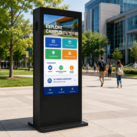 Kiosque interactif extérieur AIYOS avec écran tactile, contrôle CMS Cloud à distance, 2500 nits, lisible en plein soleil, IP65, totem intelligent à gradation IA