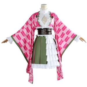 Costume de <span class=keywords><strong>cosplay</strong></span> Kanroji <span class=keywords><strong>Mitsuri</strong></span> de l'anime Demon Slayer, uniforme de demoiselle d'honneur Lolita de haute qualité, pour Halloween, vente en gros - Product Image 2