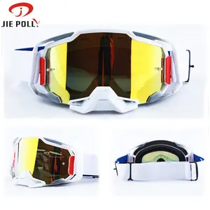 JIEPOLLY Custom OEM Logo Anti-Wind Pc Lens Moto UV400 Sunglasses Glasses Strap Gafas Motorcycle Motocross MX Sports Goggles
