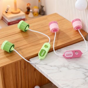 Cartoon Mechanical Plastic <b>Neck</b> Fan 6.9 in Foldable USB Charging Wall Mounted for Student Outdoor Use - Product Image 1