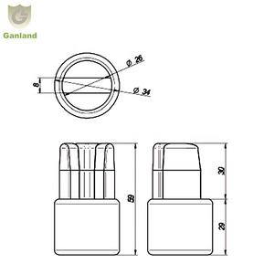 Adaptateur à fente en laiton pour rideau latéral <span class=keywords><strong>de</strong></span> <span class=keywords><strong>remorque</strong></span> GL-15731 pour tringle à rideau <span class=keywords><strong>de</strong></span> 34 mm et arbre à fente, tendeur <span class=keywords><strong>de</strong></span> bâche - Product Image 5