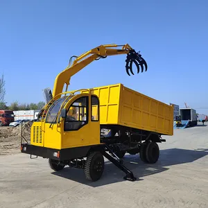 2024 new product transportation machine 4WD dump truck 20ton 10ton 6ton 12ton wheeled truck mounted excavator for sale