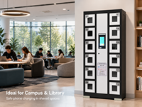 Casillero de Carga para Teléfonos Inteligentes con 12 Compartimentos, Gabinete de Almacenamiento Seguro para Carga de Celulares con Pantalla Táctil para Escuelas y Bibliotecas