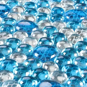Casuale Modello Bolla di Cristallo Muro del Bagno Blu Mosaico di Vetro Iridescente Piastrelle Piscina