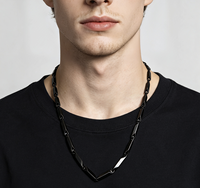 Collier pour homme en acier inoxydable 304, chaîne à maillons torsadés, bijoux à chaîne géométrique facettée