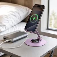 OEM/ODM Nouveau 360 °   Support de téléphone rotatif entièrement métallique, pliable, pour bureau, support de téléphone et tablette, vente en gros personnalisée