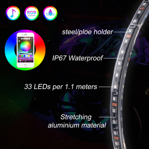 <span class=keywords><strong>Kit</strong></span> de 4 Anneaux Lumineux LED RGB pour Jantes de 14 Pouces, Effet Néon Chasing, Contrôle via Application Bluetooth pour Jeep - Product Image 5