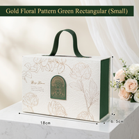Boîte cadeau rigide à double porte magnétique personnalisée avec poignée, estampage à chaud or et pelliculage mat pour emballage de bonbons de mariage