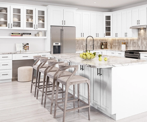 Armoires de cuisine modulaires en bois massif blanc personnalisées avec un design moderne, ensembles complets pour appartement, centre commercial, hôpital et villa - Product Image 5