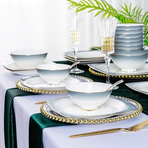 Jingdezhen Bone China Dishes <b>Set</b> Solid Color Phnom Penh Tableware Hand-painted Household Ceramic <b>Dinner</b> <b>Plate</b> Mid-Autumn - Product Image 4