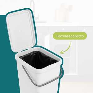Kitchen Waste <b>Bin</b> 14L Under Sink With Odour Proof <b>Lid</b> And Handle For Wet Waste - Product Image 3
