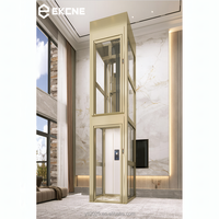 Ascenseur hydraulique sans gaine en acier inoxydable de 400 kg, compact, pour l'intérieur, avec planchers en PVC, pour maison et villa de 2 à 5 étages