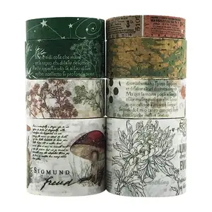 Custom Printing Vintage Green Washi Tape Set Writable Decorative Tapes for Planners DIY Crafts Arts Stickers Scrapbooking