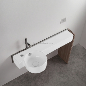 Lavandino in ceramica Lavabo Lavabo Lavabo Lavabo Lavabo con supporto per rubinetto a foro singolo - Product Image 1