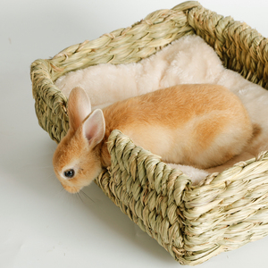 Birdstory Umweltfreundliches Atmungsaktives Grashaus für Kaninchen, <span class=keywords><strong>Hamster</strong></span> & Katzen - Gewebte Hütte Multifunktional zum Schlafen/Spielen/Kauen 34x30x13cm - Product Image 5