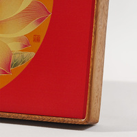 Escultura Rectangular de Loto en Madera Maciza y Latón Guge Yuanzuo, Decoración de Mesa de Estilo Chino, Ecológica, Regalo para el Hogar