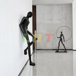 Esculturas de figuras abstractas de fibra de vidrio personalizadas, hechas a mano, de estilo moderno minimalista, para decoración de vestíbulos de hoteles, centros comerciales y pasillos. - Product Image 1