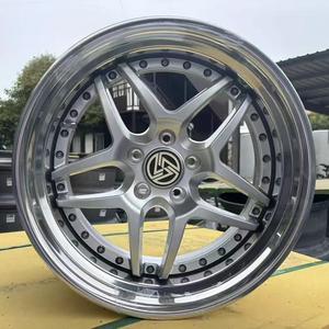 ล้ออัลลอยด์อะลูมิเนียมฟอร์จ 2 ชิ้น รุ่นใหม่ XINLAI สีเงิน ดีไซน์เว้า 5x114.3 5x120 6x139.7 C7 C8 LC500 R8 V10 718 - Product Image 2