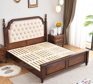 Chambre à coucher <span class=keywords><strong>de</strong></span> style europé<span class=keywords><strong>en</strong></span> du milieu du siècle, livraison rapide, avec <span class=keywords><strong>lit</strong></span> <span class=keywords><strong>en</strong></span> <span class=keywords><strong>bois</strong></span> massif fait main et <span class=keywords><strong>tête</strong></span> <span class=keywords><strong>de</strong></span> <span class=keywords><strong>lit</strong></span> <span class=keywords><strong>en</strong></span> cuir souple - Product Image 5