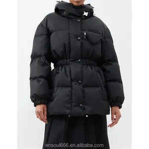 OEM personnalisé mode femmes duvet bouffant court rembourré dame doudounes manteau ample unisexe hiver grande taille bouffant veste zippée