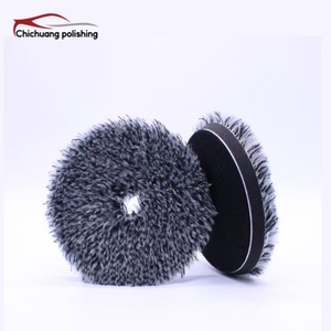 Tampons de polissage en <span class=keywords><strong>laine</strong></span> <span class=keywords><strong>blanche</strong></span> à connexion rapide 5 et 6 pouces pour le detailing automobile, fixation auto-agrippante double <span class=keywords><strong>action</strong></span> - Product Image 2