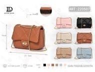 Borsa a tracolla da donna con catena e chiusura a torsione in microfibra e pelle sintetica per uso quotidiano in tutte le stagioni - Product Image 1