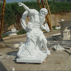 Décoration extérieure ornement de jardin marbre <span class=keywords><strong>appolo</strong></span> hommes avec une sculpture de chien - Product Image 3