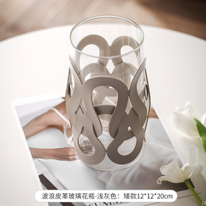 Portavaso in Pelle Intrecciata da Tavolo, Custodia per Bottiglie in Vetro, Decorazione per Casa e Hotel - Product Image 4