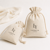Pochette écologique personnalisée avec logo imprimé, sac en coton naturel réutilisable avec cordon de serrage, emballage
