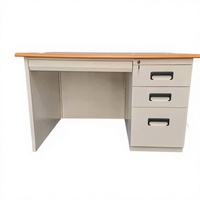 Meubles de bureau pas chers, bureau avec tiroirs en métal, structure démontable, table de bureau en fer avec plateau en bois