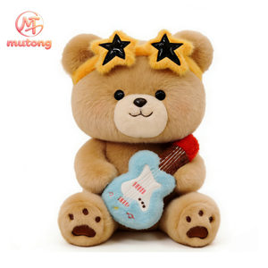 En gros Ours en peluche Rock Star, adorable figurine musicale, plusieurs tailles, cadeau moelleux pour enfants, adolescents et adultes - Product Image 1